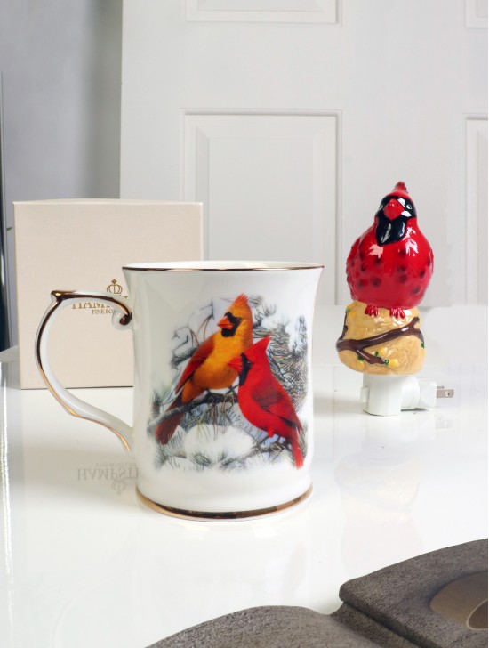 Porcelain Cardinal Mug and Night Light Set With Gift Box (NL2127 + M107)
